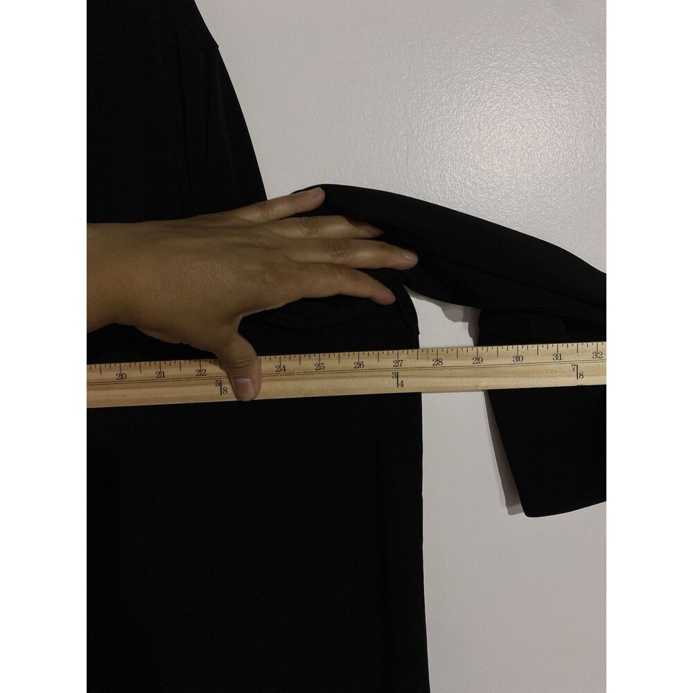 Susan Graver Top 2X Black Liquid Knit‎ Quite Luxury Office Old Money Polka Dot - Picture 10 of 12